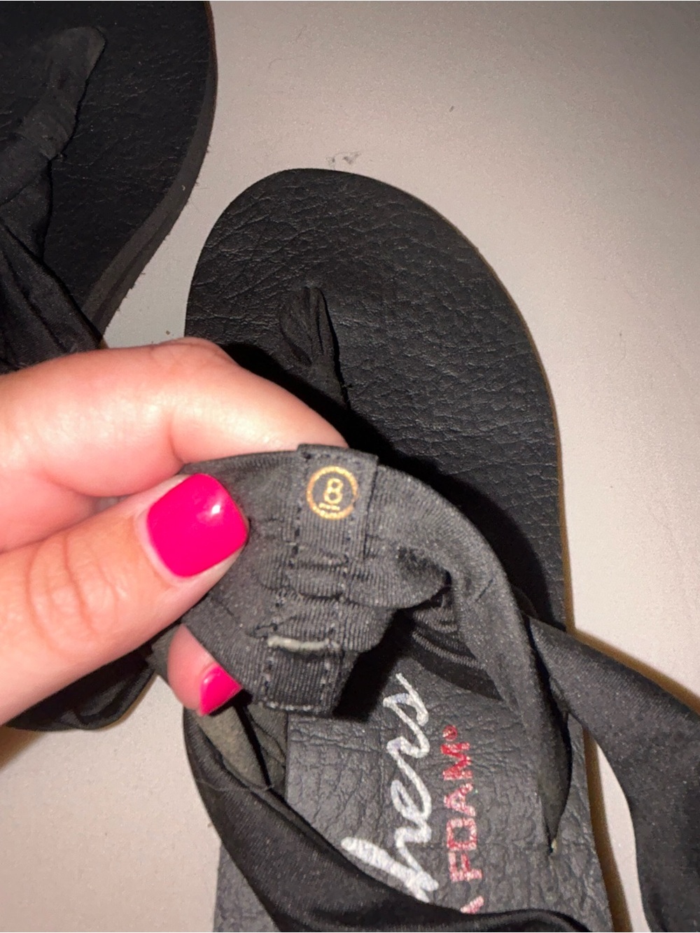 Skechers Black Twisted Fabric Flip-Flops - Picture 3 of 6